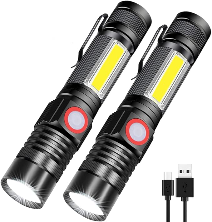 Rechargeable LED Flashlights, Magnetic Flashlight Super Bright Tactical Flashlight with