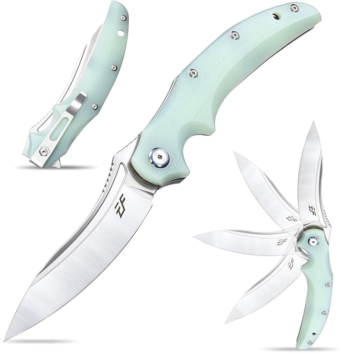 Eafengrow EF951 Folding Knife,D2 Blade and G10 Handle with Liner Lock Ball Bearing Pocket Knife EDC