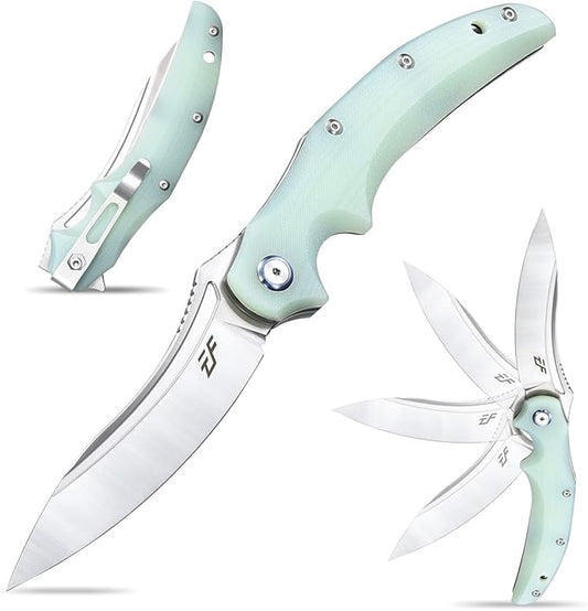 Eafengrow EF951 Folding Knife,D2 Blade and G10 Handle with Liner Lock Ball Bearing Pocket Knife EDC