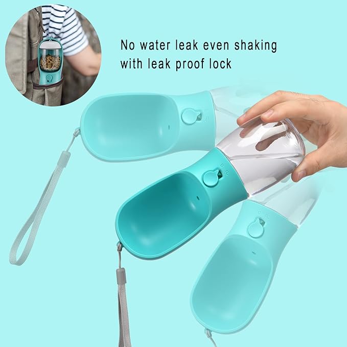 Dog Water Bottle with Food Container, Travel Puppy Water Bowl, Portable Pet Dispenser, Dog Stuff
