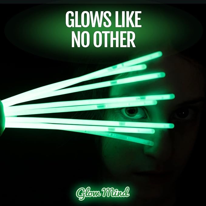 300 Ultra Bright Glow Sticks Bulk - Halloween Glow in the Dark Party Supplies Pack - 8" Glowsticks