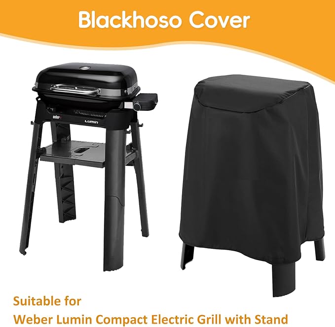Grill Cover for Weber Lumin Electric Grill with Stand, Lumin Compact Grill with Stand, 600D Heavy
