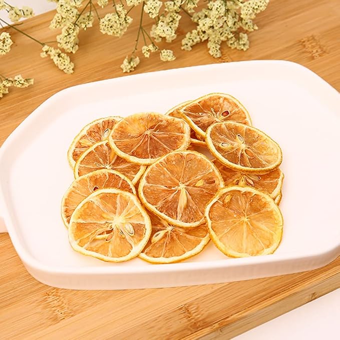 Mkostlich Dried Lemon Slices Bulk, Sour Sweet and Refreshing Citrus Fruit Tea, Natural Dehydrated