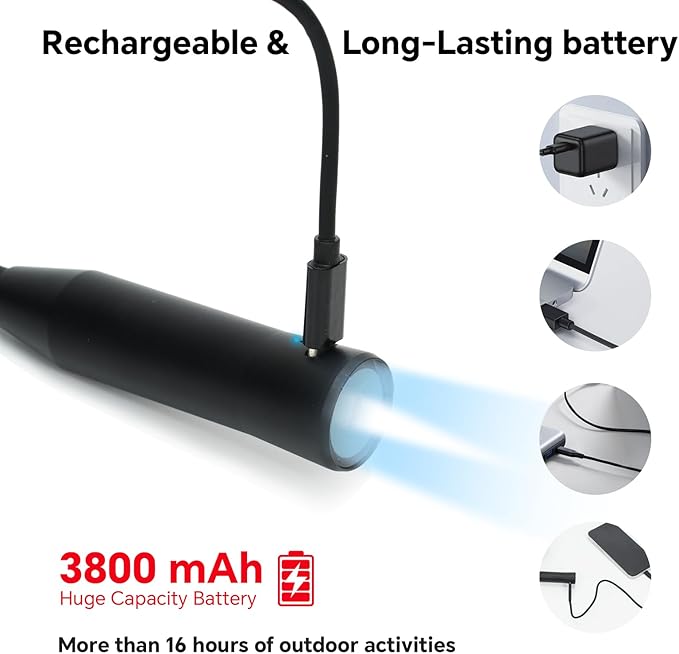 Rechargeable Neck Light for Hands-Free Lighting-Perfect Light for Mechanics, Camping, Hunting, DIY