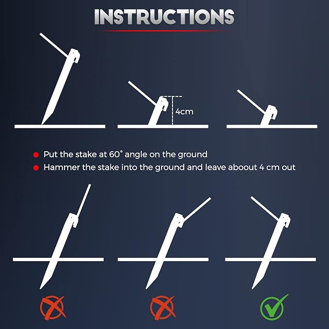 Yalikop 9 Inch Plastic Inflatable Tent Stakes Black Replacement Yard Inflatable Accessories for