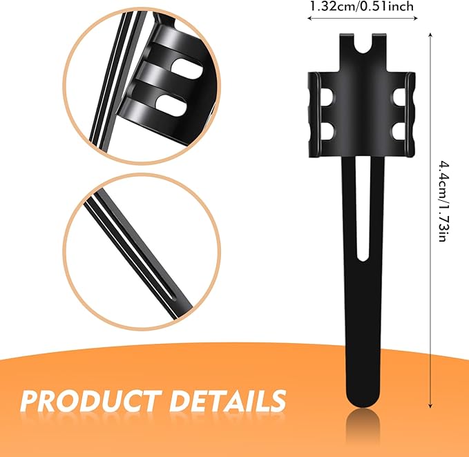 20 Pieces Replacement Flashlight Clip for Removable Accessories, Black Pocket Clip, Pen Clip
