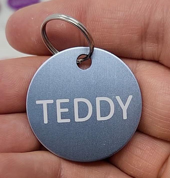 Dr. Fremont's Custom Pet ID Tag | Large, Round, Anodized Aluminum | Many Colors & Shapes | Strong