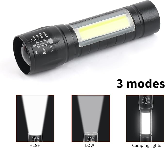 5 Pack Mini Small Pocket LED Flashlight USB-C Rechargeable High Lumens Bright Powerful EDC Flash