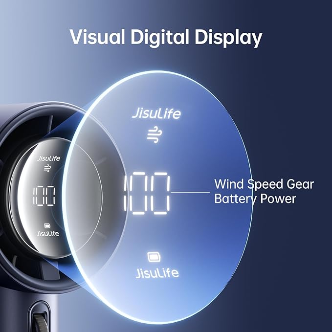 JISULIFE Portable Handheld Fan,Speed(1-100) Adjustable Turbo Mini and 3600mAh Battery Rechargeable