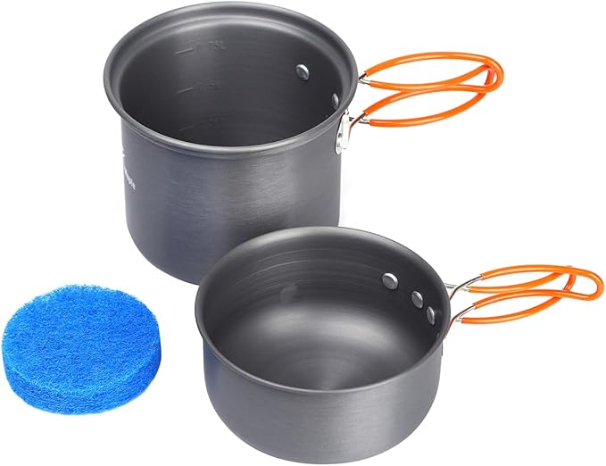 Fire-Maple FMC-207 Compact Cooking Set - 600ml Aluminum Pot with Lid, 2100W Mini Gas Stove &