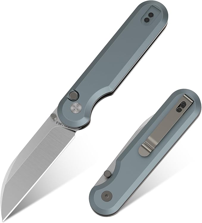 FINTISO Pocket Knife, 3" 14C28N Blade EDC Knife with Aluminum Alloy Handle, Folding Knife with