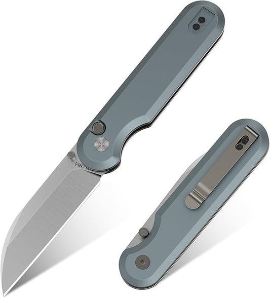 FINTISO Pocket Knife, 3" 14C28N Blade EDC Knife with Aluminum Alloy Handle, Folding Knife with