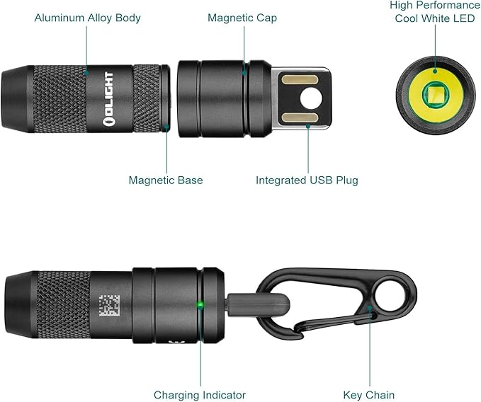 OLIGHT IMINI 2 EDC Rechargeable Keychain Flashlight, 50 Lumens Compact and Portable Mini LED