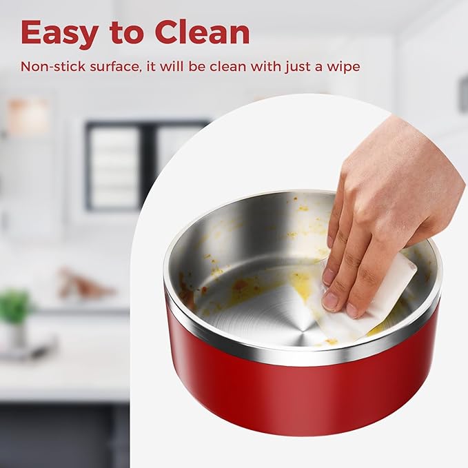 Dog Bowl, Stainless Steel Dog Food and Water Bowl with Non Slip Quiet Bottom, Easy to Clean