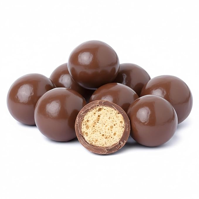 NY Spice Shop Belgian Dark Chocolate Malt Balls Party Decorations - 1 Pound Malted Milk Balls Candy