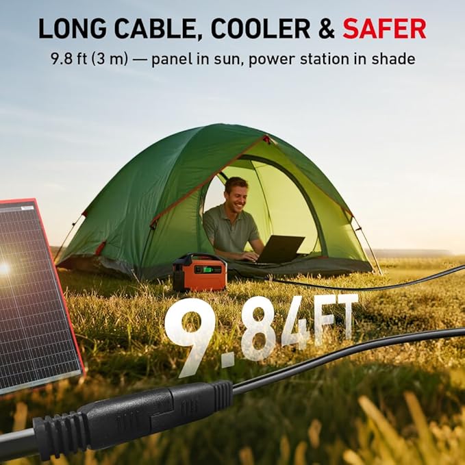 DOKIO 200W Portable Foldable Solar Panel Kit, Compact 20x26.4in Design 9.7lb with Separate