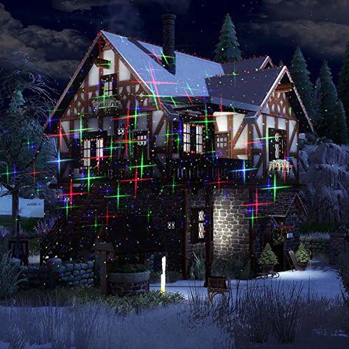 LedMall Motion 8 Patterns in 1 Red, Green, and Blue Outdoor Christmas Laser Lights Projector with