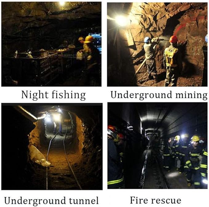 Rechargeable LED Mining Headlamp, Waterproof Explosion-Proof Miner Cap Light, High Power Helmet