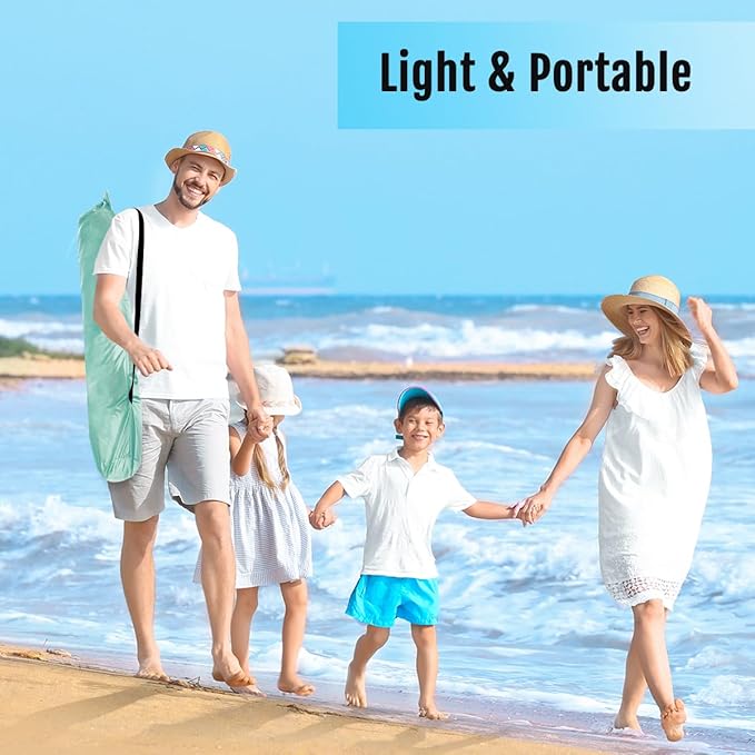 WhiteFang Deluxe Pop Up Beach Tent Sun Shade Shelter for 3-4/5-6 Person, UV Protection, Extendable