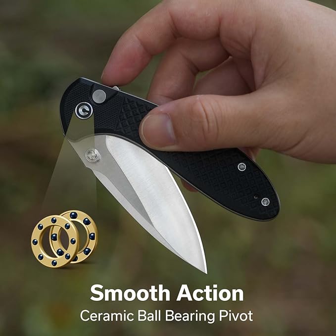 CIVIVI Faeger Pocket Folding Knife for EDC, 2.98" Swedish 14C28N Blade G10 Handle, Reversible Clip