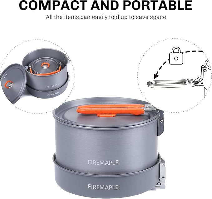 Fire-Maple Feast 4 Piece Camping Cookware Cookware Cookware Kit Outdoor Cookware Set with Pots