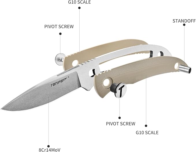 TONIFE Nova 2.68'' Blade Mini Neck Knife Full Tang Fixed Blade Knife with Kydex Sheath and
