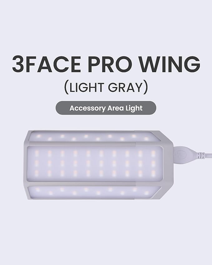 Claymore 3Face Pro Wing (Light Gray) - Rechargeable Surface Area Light Bar for Camping, Tents