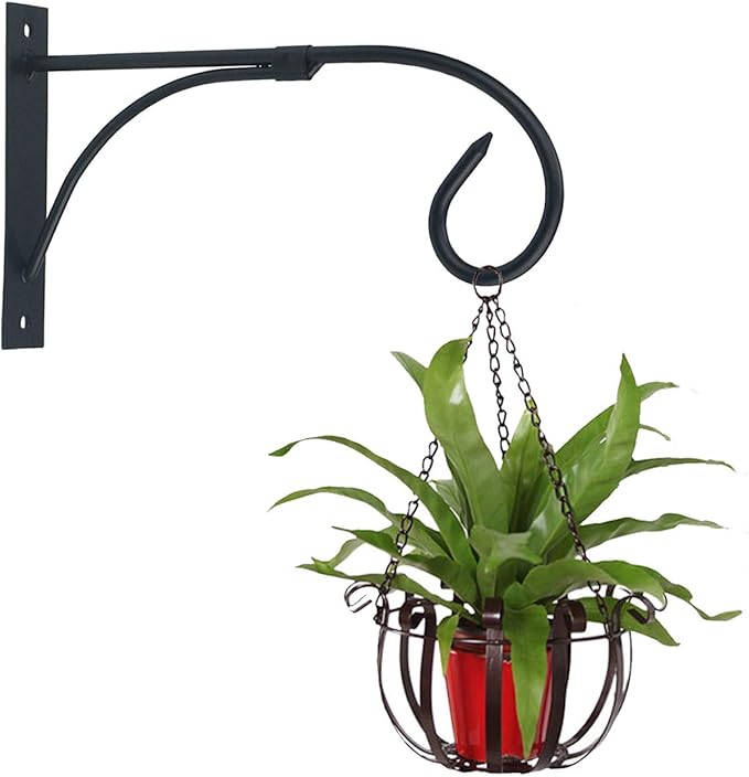 Tinsow Plant Bracket Iron Wall Hooks Straight Downcurled Hanging for Wind Chimes, Flower Baskets