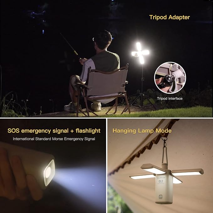 KLARUS CL2 Rechargeable Camping Lantern, 750LM 7 Light Modes Waterproof Foldable Tent Light with