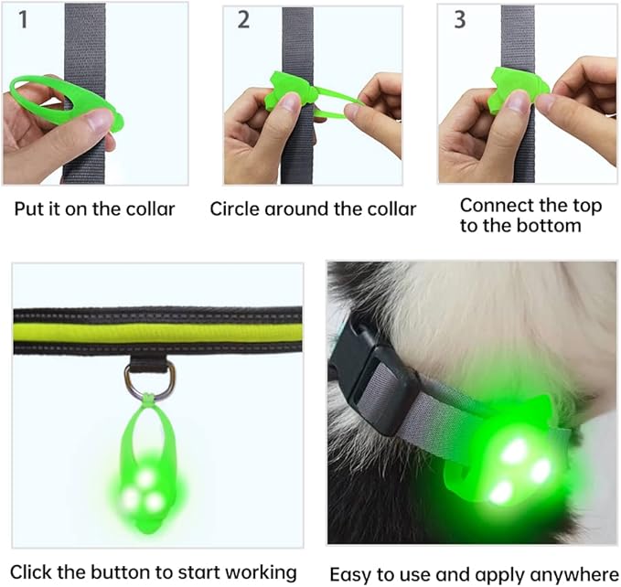 LaRoo Dog Lights for Night Walking, Led Dog Collar Lights for Nighttime, Clip On Light up Dog