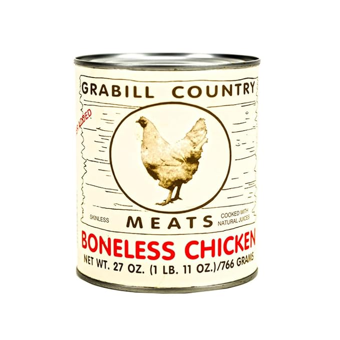Grabill Country Meats Canned Boneless Chicken ??27 oz Cans, Pack of 12 | Premium All-Natural White