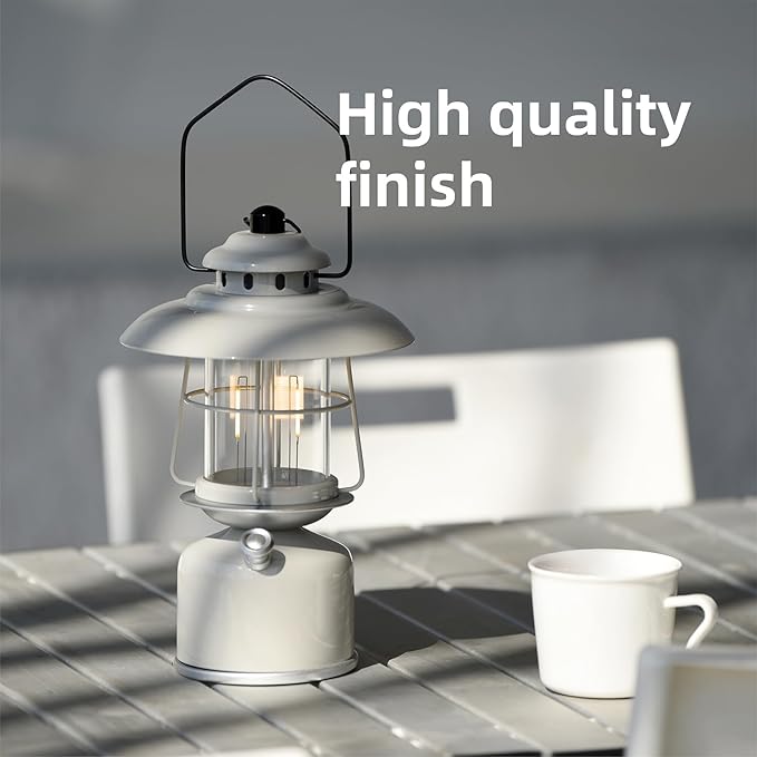 Metal Retro Classic LED Camping Lantern, 6500mAh Rechargeable Battery Last 17-500 Hours Camping