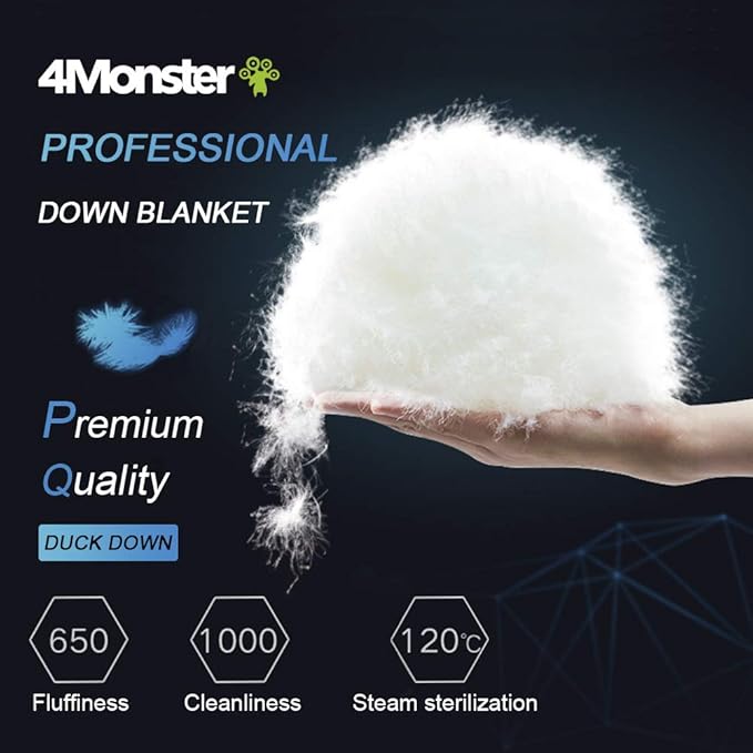 4Monster Down Camping Blanket - Outdoor Travel Quilt Puffy 650 Fill, Packable, Lightweight,Wind &