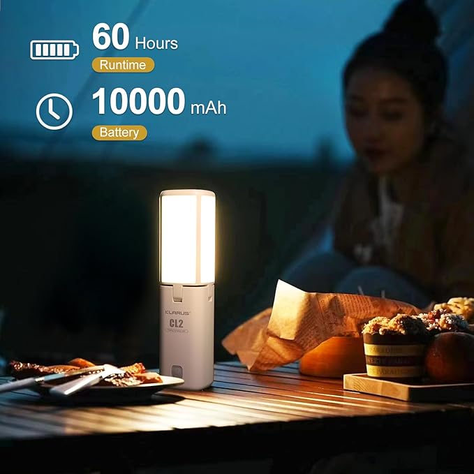 KLARUS CL2 Rechargeable Camping Lantern, 750LM 7 Light Modes Waterproof Foldable Tent Light with