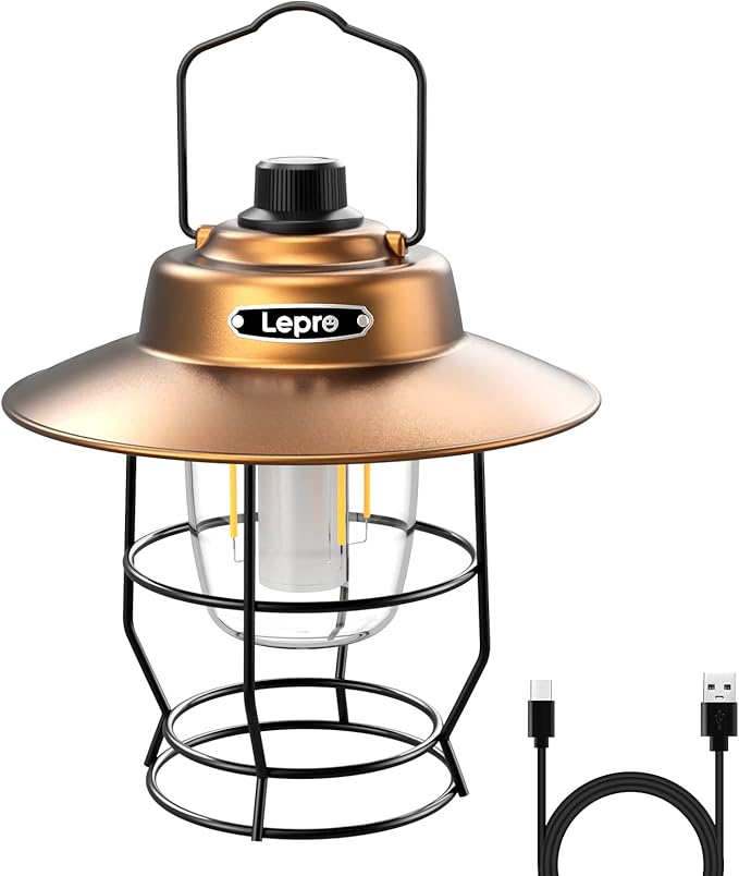 Lepro Vintage LED Camping Lantern Rechargeable, Power Bank, Christmas Decorations, Retro Style