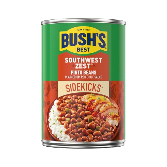 Bush's Best Baked Beans, Pinto Power Variety Pack, 2 Southwest Zest Pinto Beans (15oz), 2 Mild