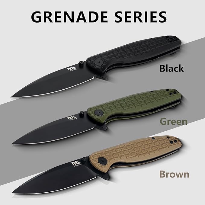 Folding Knife – 3.5-inch D2 Steel Folding Pocket Knife G10 Handle One-Handed Opening and Closing