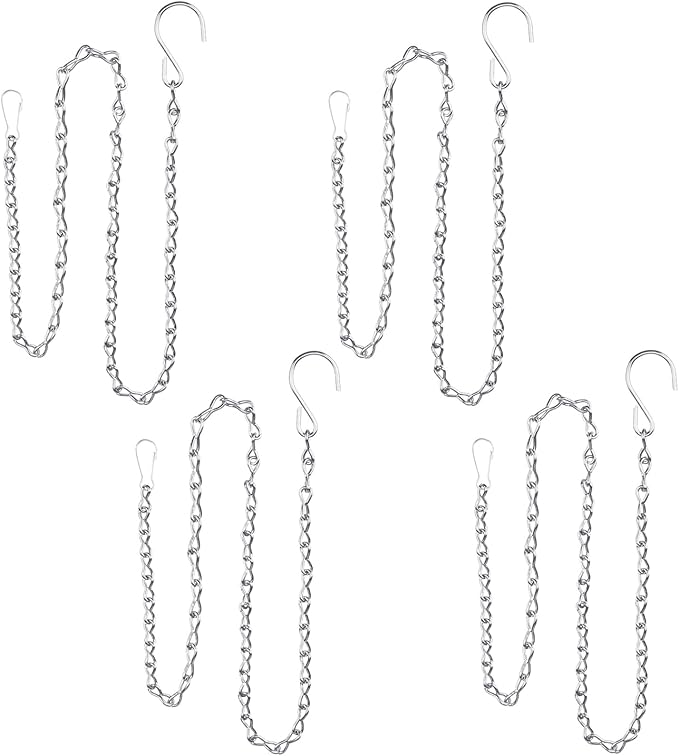YINGFENG 4 Pack 35 Inch Silver Hanging Chain for Hanging Bird Feeders, Bird Houses, Hanging