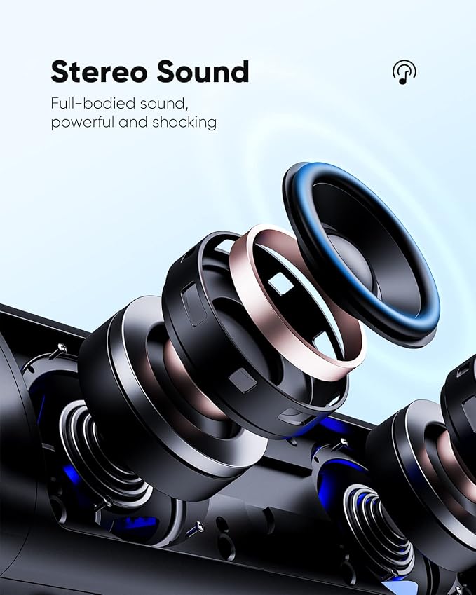 Bluetooth Speaker with HD Sound, Portable Wireless, IPX5 Waterproof, Up to 20H Playtime, TWS
