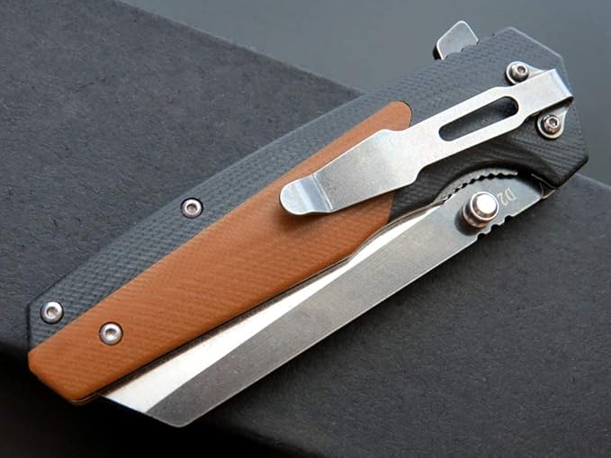 Eafengrow EF68 Folding Knife D2 Blade and G10 Handle with Clip Ball Bearing Everyday Carry Tool for