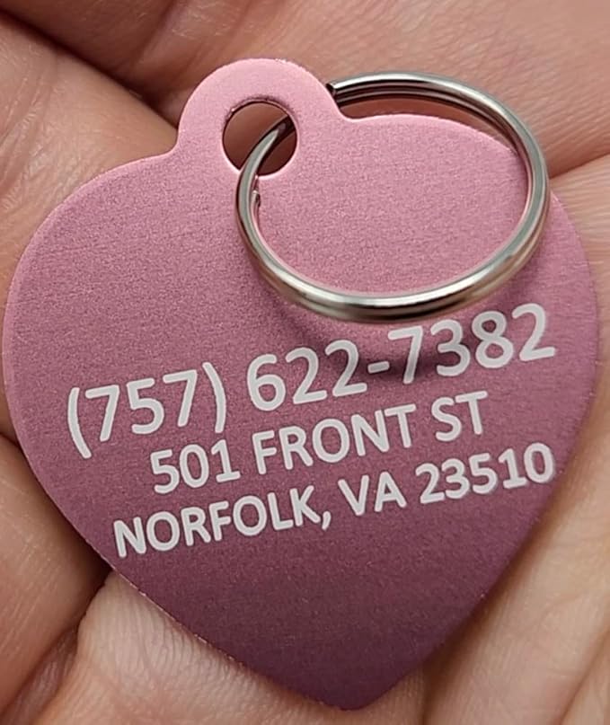 Dr. Fremont's Custom Pet Tag | Large, Heart-Shaped Aluminum | Many Colors & Shapes | Strong