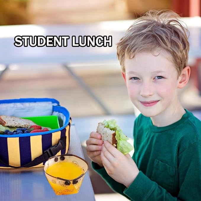 MIUPOO Collapsible Cup Set,Portable Mess Kit,Food Grade Material Free Folding Cup for Lunch Family