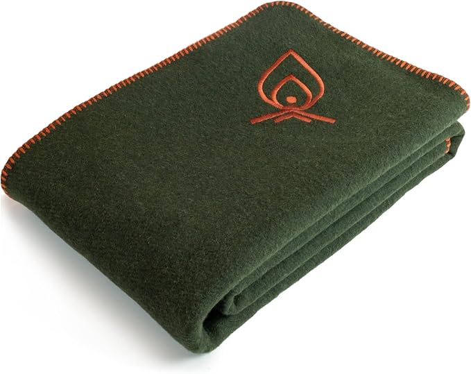 Texas Bushcraft Merino Wool Blanket for Camping, Hiking and Backpacking - Water and Fire Resistant