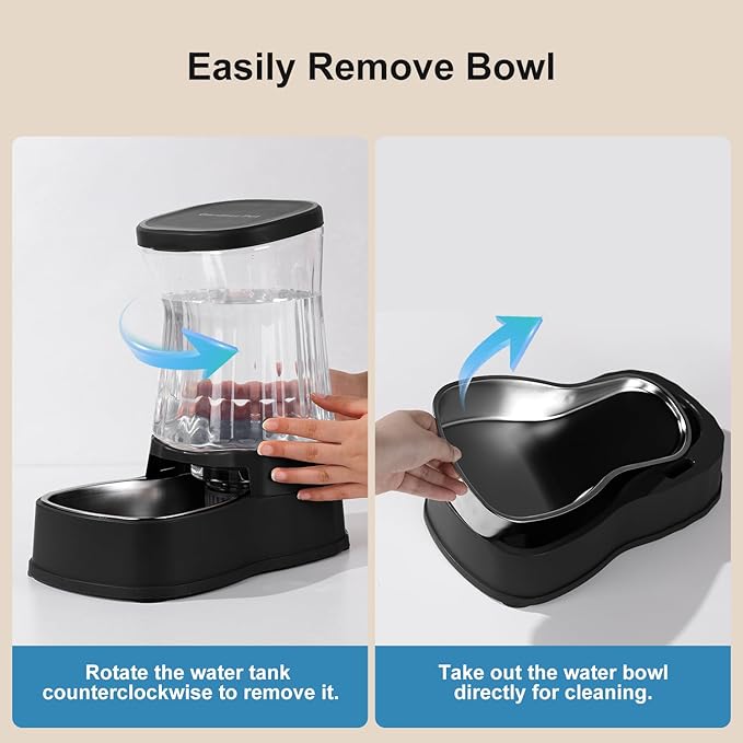 Gardner Pet Automatic Dog Water Dispenser Gravity Stainless Steel Water Waterer Feeder, 100%