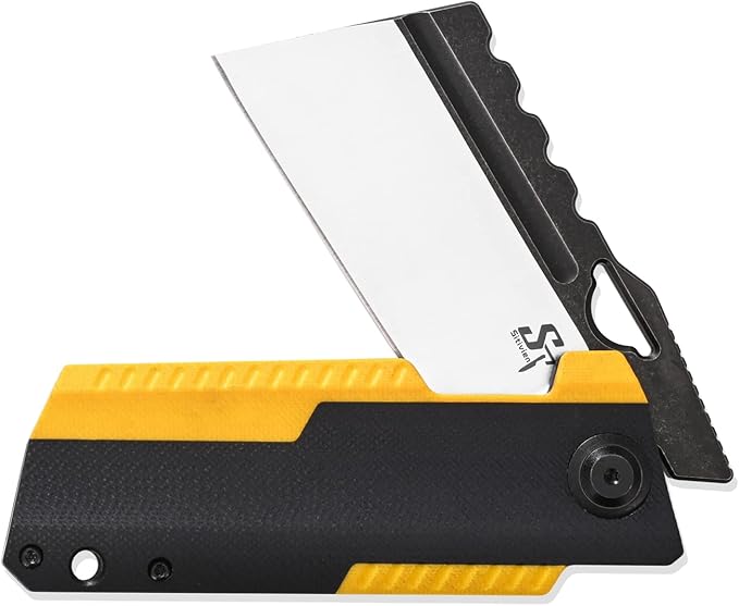 Sitivien ST155 Folding Knife,Sandvik 14C28N Steel Blade,G10 Handle EDC Tool Knife Pocket Knife for