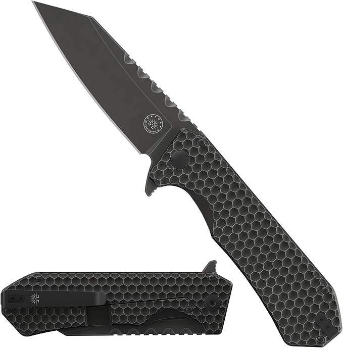 Off-Grid Knives - MAMBA V3, Large EDC Knife with MagnaCut Blade Steel, Titanium Scales and