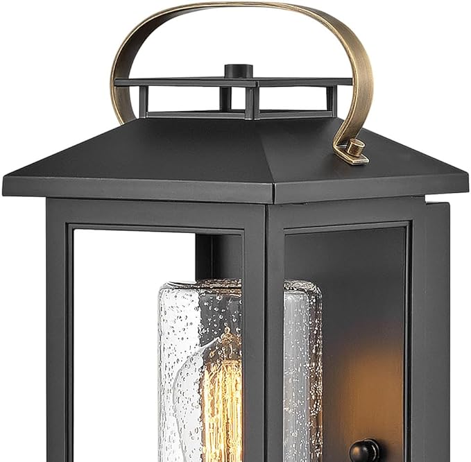 Hinkley Atwater Single Light Medium Wall Mount Outdoor Lantern - Composite Material, Clear Seedy
