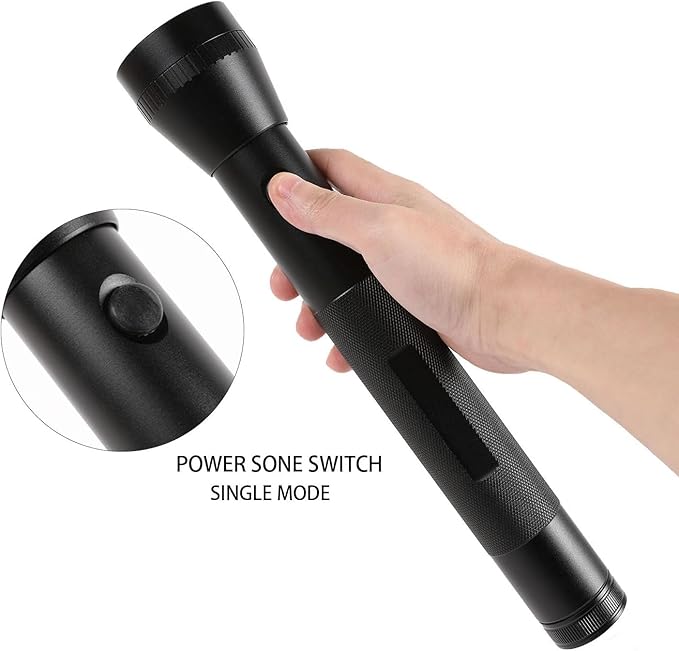 9 Pack Heavy Duty 2-Cell D Battery LED Big Flashlights Bulk, High Lumens, Single Mode, Aluminum