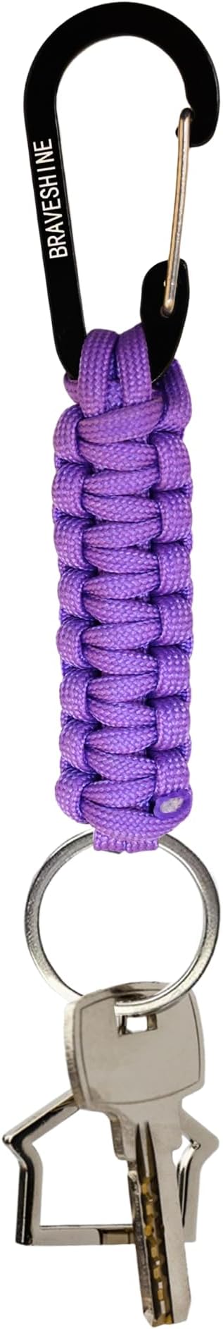 BRAVESHINE Paracord Keychain Carabiner Clip, D Ring Lanyard Hanger Stroller Hook for Water Bottle