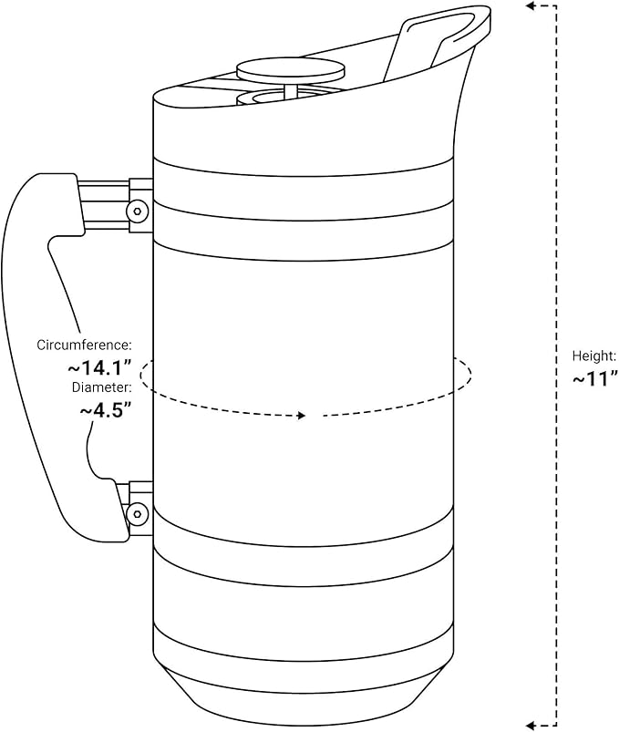BruTrek Basecamp Coffee Press - Double Wall Vacuum Insulated Stainless Steel - Bru-Stop Technology